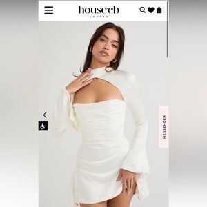 HOUSE OF CB Ivory draped corset dress